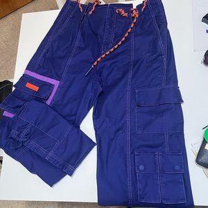 Ivy park adidas park trail twill cargo pants large purple blue orange